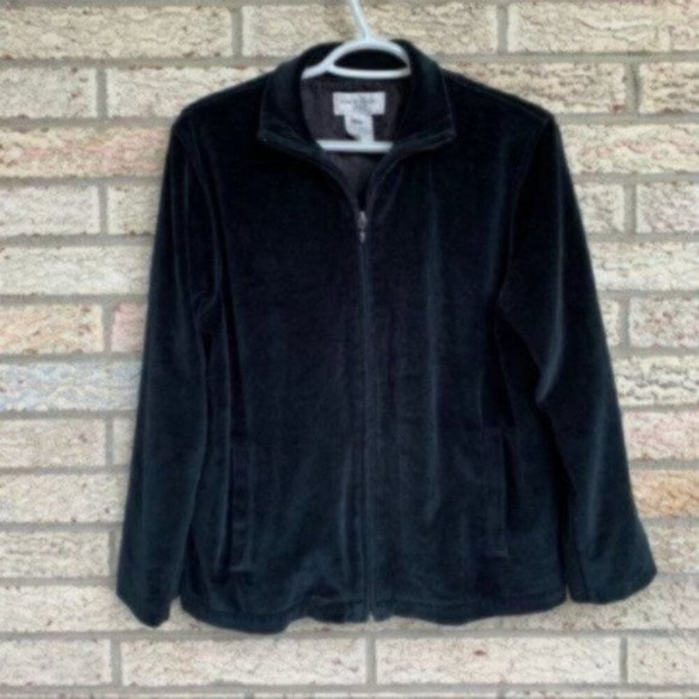 Vintage velvet plush emerald green jacket size Large